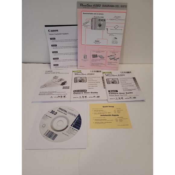 Canon Power Shot A560 Digital Camera Camera User Guides English Advanced Basic - Picture 2 of 9